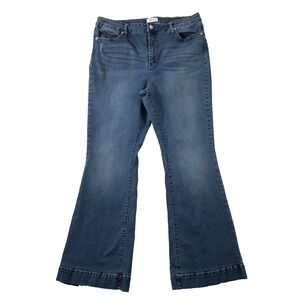 Crown & Ivy Jeans Women's Size 16‎ Denim Blue High Rise Flare Stretch (34x30)